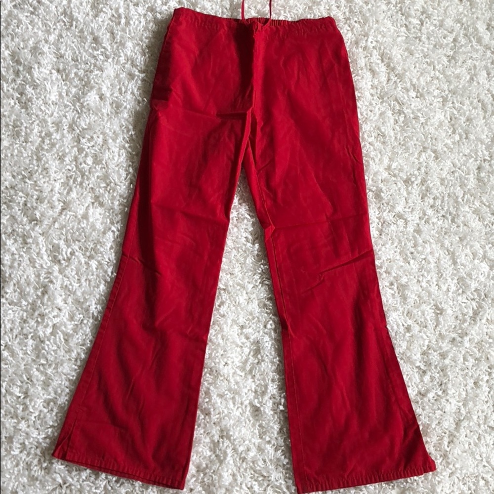 Red scrub pants